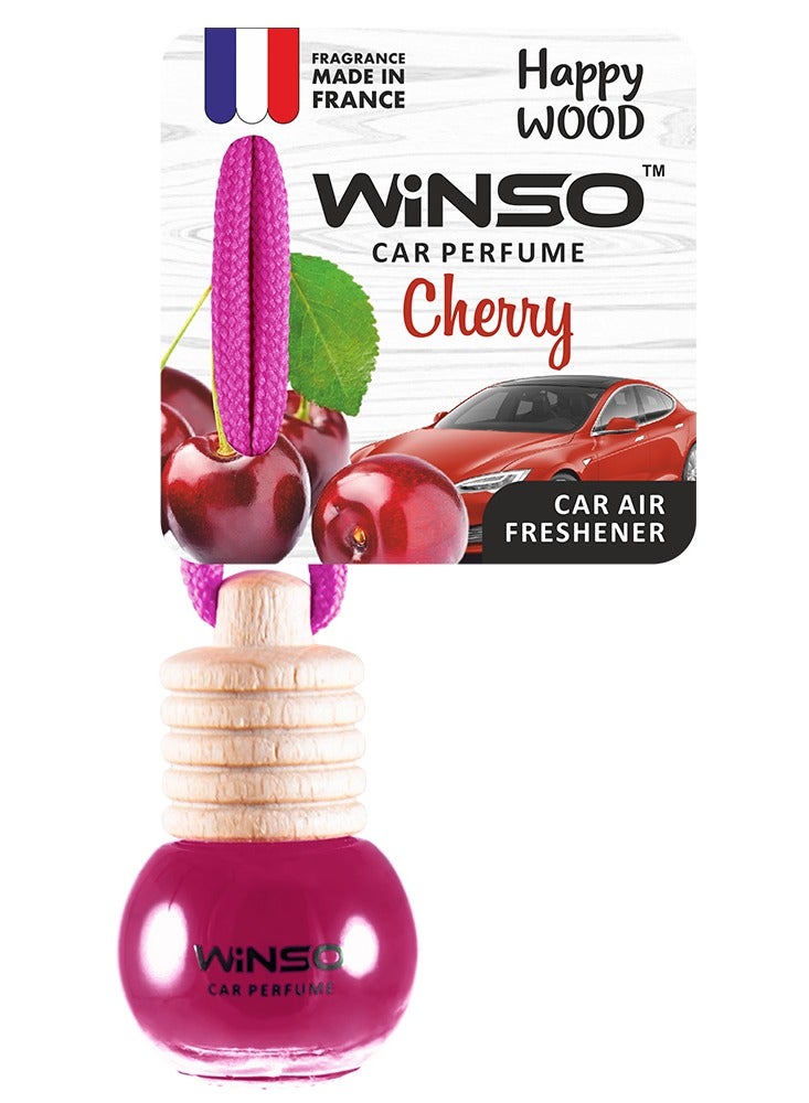 معطر جو للسيارة هابي وود تشيري، عطر ذو رائحة غريبة وساحرة. العطر صنع في فرنسا C160 (5.5 مل)