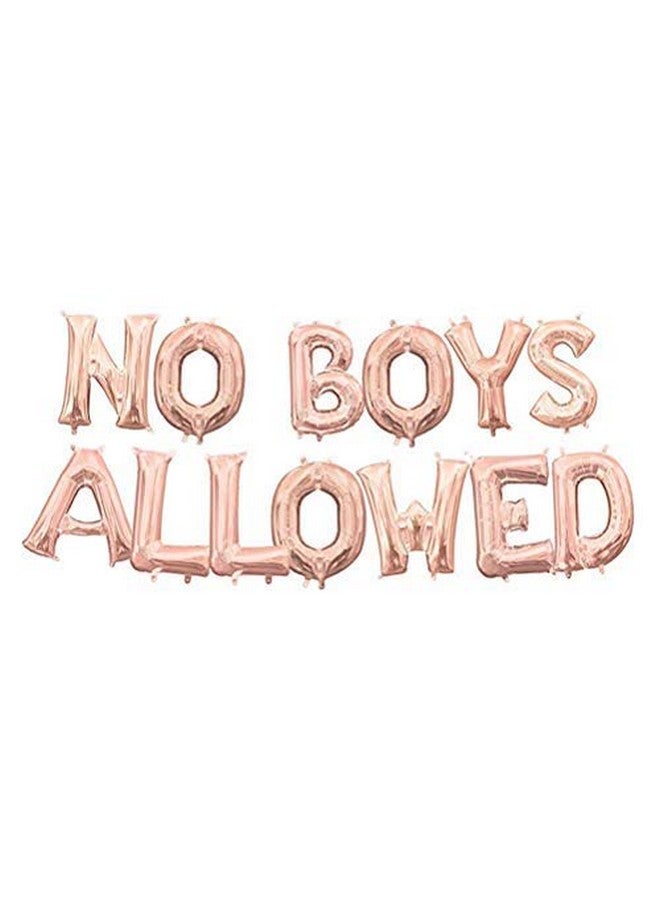AnnoDeel 16inch NO BOYS ALLOWED Foil Balloons Banner,Rose Gold Letter Mylar Balloon for Women Bride Bacheloretter Banner Party Decoration - Image 3