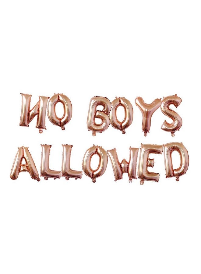 AnnoDeel 16inch NO BOYS ALLOWED Foil Balloons Banner,Rose Gold Letter Mylar Balloon for Women Bride Bacheloretter Banner Party Decoration - Image 1