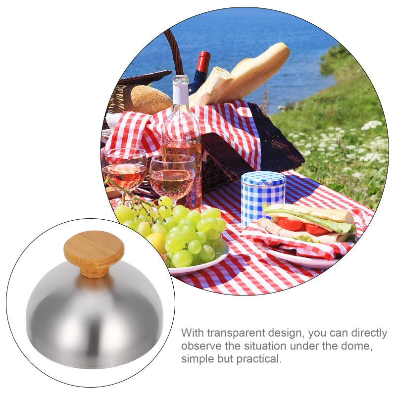 Stainless Steel Cheese Melting Dome Cover With Handle For Steak Burger Kitchen - Image 4