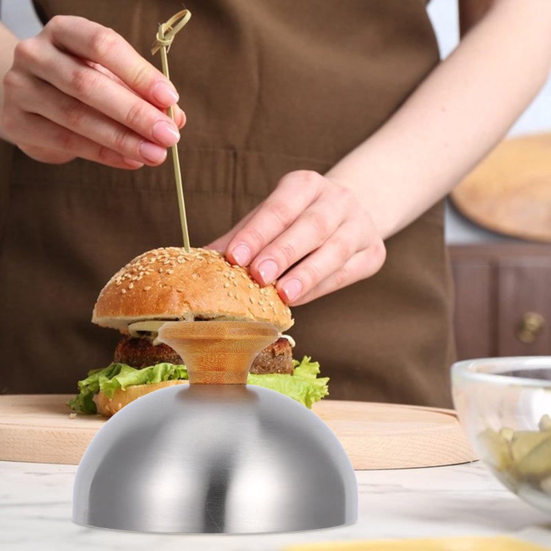 Stainless Steel Cheese Melting Dome Cover With Handle For Steak Burger Kitchen - Image 5