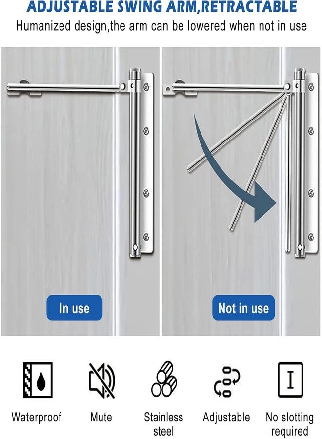 Drofail Door Closer Aluminum Alloy, Automatically Door Close for Interior Door with Adjusting Lod and Screws for Wooden Residential Commercial Doors - Image 4
