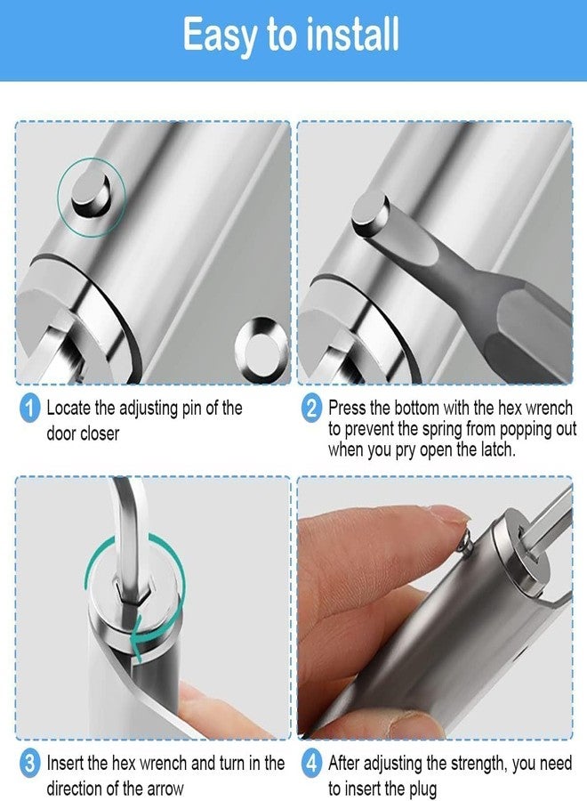 Drofail Door Closer Aluminum Alloy, Automatically Door Close for Interior Door with Adjusting Lod and Screws for Wooden Residential Commercial Doors - Image 5
