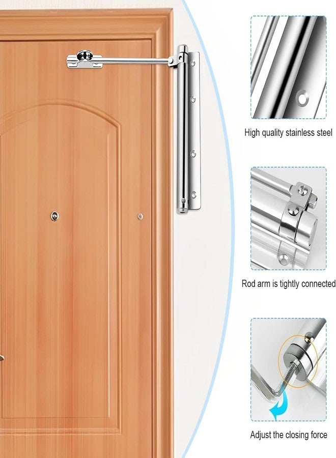 Drofail Door Closer Aluminum Alloy, Automatically Door Close for Interior Door with Adjusting Lod and Screws for Wooden Residential Commercial Doors - Image 2