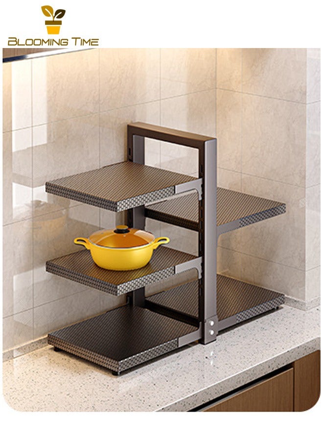 بلومنغ تايم رفوف المطبخ ، رفوف تخزين وعاء متعددة الوظائف ، رفوف الطبقات في خزائن المنزلية ، رفوف وعاء متعدد الطبقات في الحوض - Image 1
