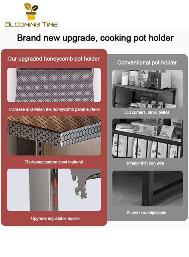 بلومنغ تايم رفوف المطبخ ، رفوف تخزين وعاء متعددة الوظائف ، رفوف الطبقات في خزائن المنزلية ، رفوف وعاء متعدد الطبقات في الحوض - Image 5