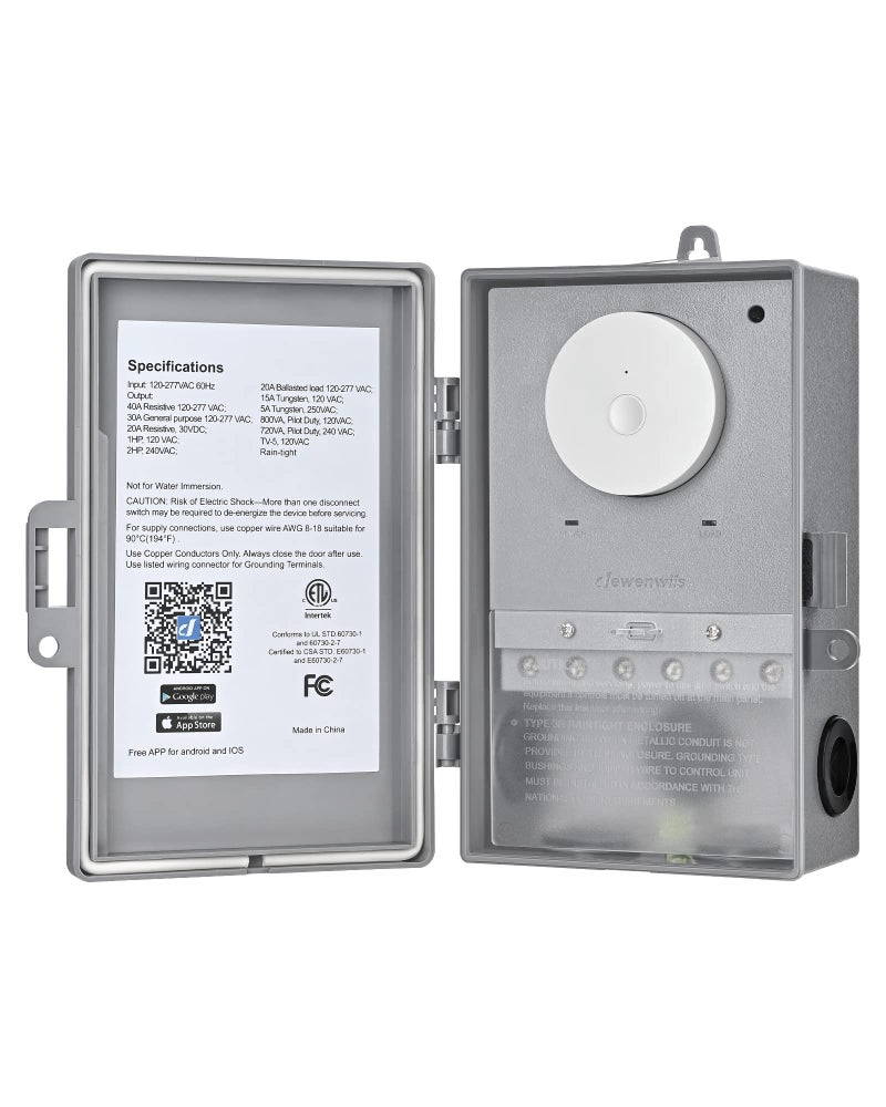 DEWENWILS WiFi Pool Pump Timer, Heavy Duty 40A 120-277 VAC 2HP Wireless Controller Timer for Pool, Water Heater, Works with Alexa, Google Assistant, Smart Life, ETL Listed - Image 1