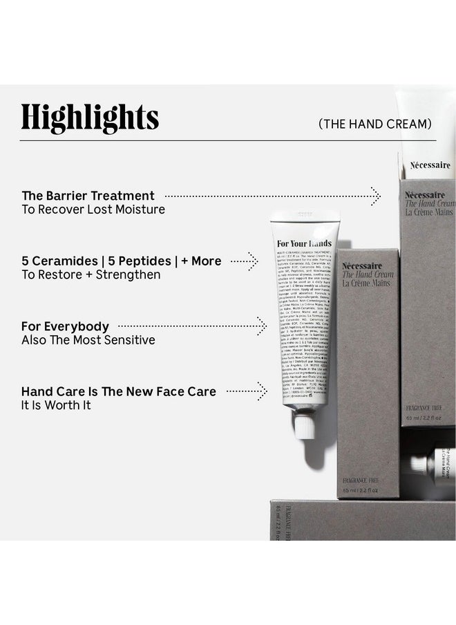 Necessaire Hand Cream With 5 Ceramides & Peptides Fragrancefree Fastabsorbing Nongreasy Dermatologisttested 2.2 Fl Oz  - Image 5