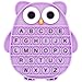 DEARIDAP Owl Fidgets for Adults Owl Shaped Silicone Squeeze Sensory Object Alphabet Bubble Stress Anxiety Relief Relax Tools for Adults School Classroom Gift Party Favors Purple - Image 2