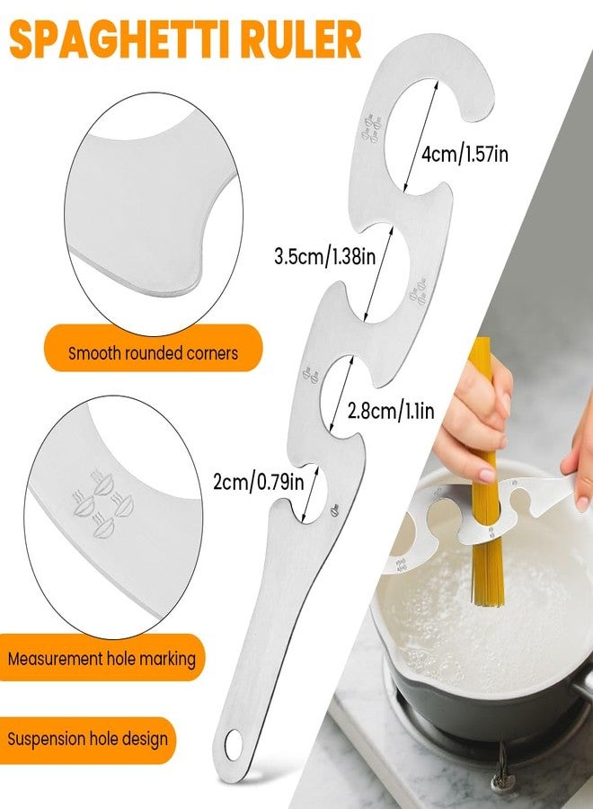 Calidaka Silicone Spaghetti Spoon & Pasta Tong With Pasta Measurer,Non-Stick Stainless Steel Handle Spaghetti Fork Set with Teeth,Spaghetti Tong Food Clip for Easy Serving of Noodles - Image 4