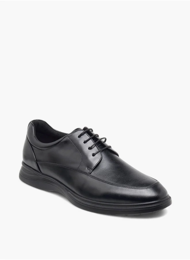 لو كونفورت Textured Lace-Up Derby Shoes