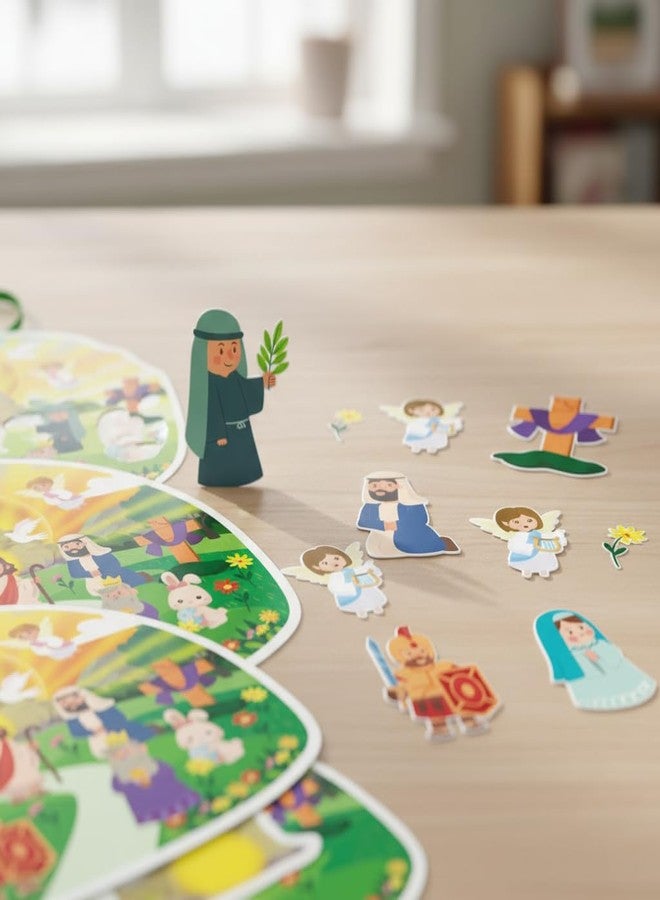 WhatSign 24 Sets Easter Resurrection Ornament Craft Kits - Make Your Own Jesus Story Scene Hanging Stickers Religious DIY Bible Activities for Sunday School, Church, He is Risen Party Decor - Image 3