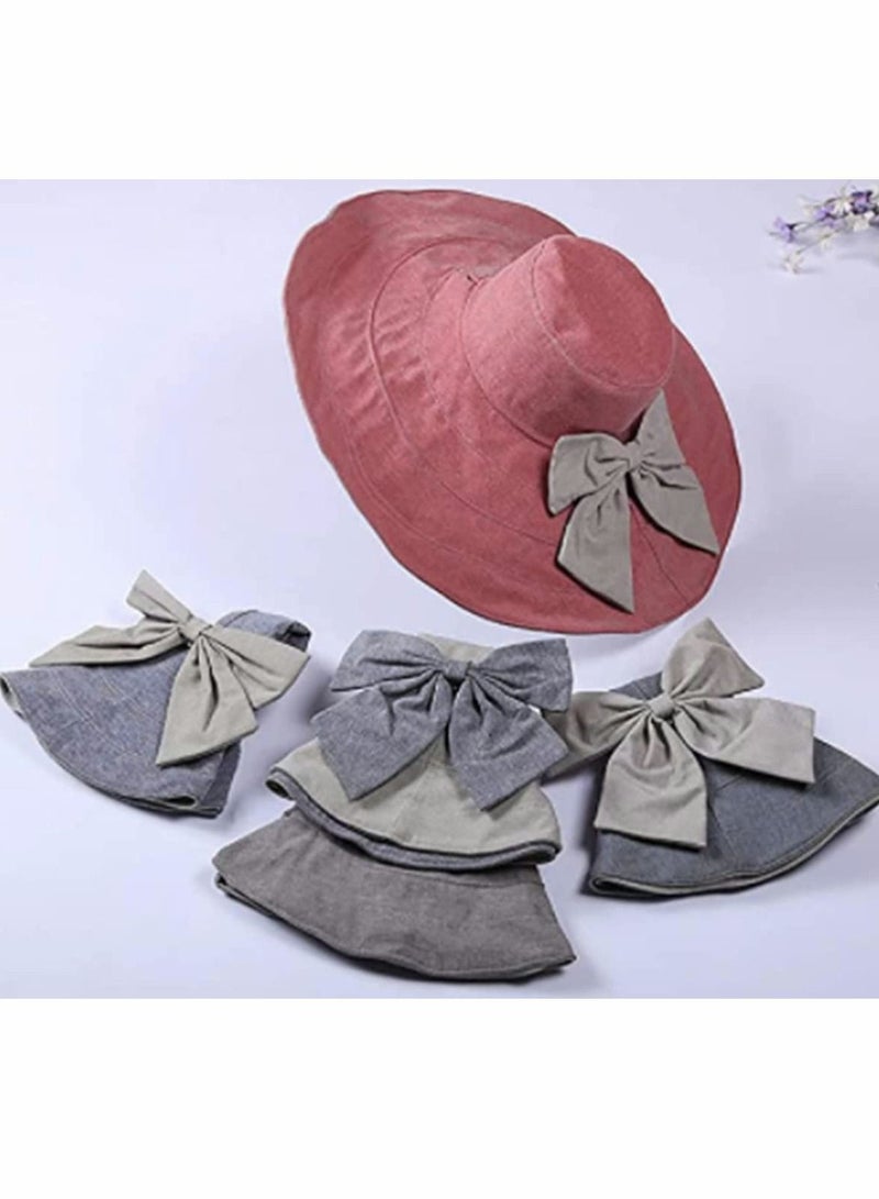 Y&D Women Sun Hat Ladies UV Protection Wide Brim Summer Beach Cap Packable Reversible Bucket Suitable for All-Day Wear Pink - Image 3