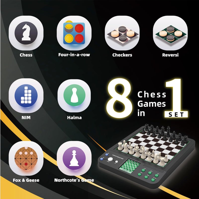 iCore Electronic Chess Set Pro Black  Voice Guide 30 Levels 100 Teaching Exercises Learning Mode for All Ages - Image 3