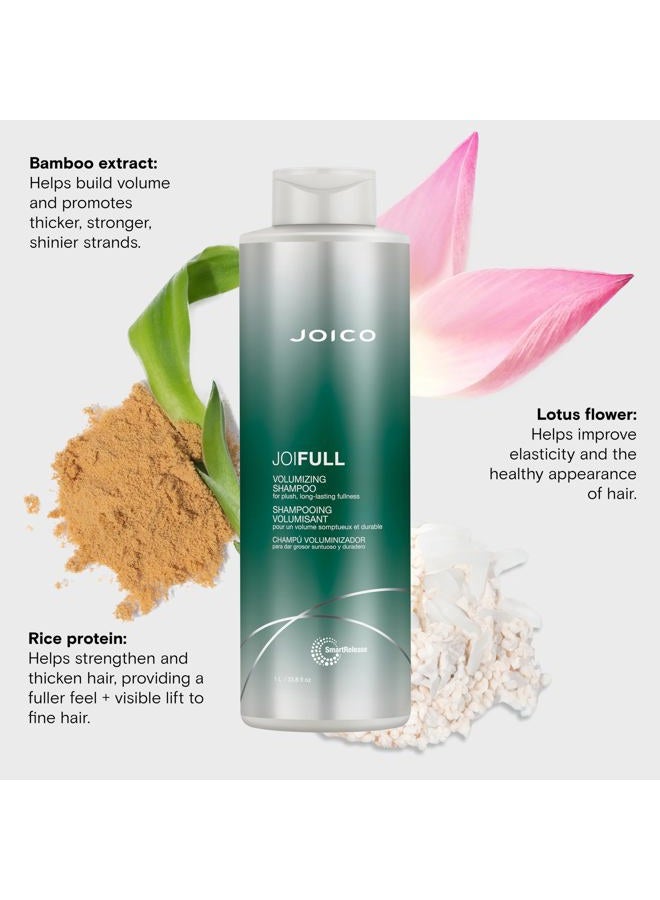 JOICO JoiFULL Volumizing Shampoo | For Fine, Thin Hair | Add Instant Body | Long-Lasting Fullness | For Thicker Bouncier Hair | Boost Shine | With Lotus Flower & Bamboo Extract | 33.8 Fl Oz  - Image 3