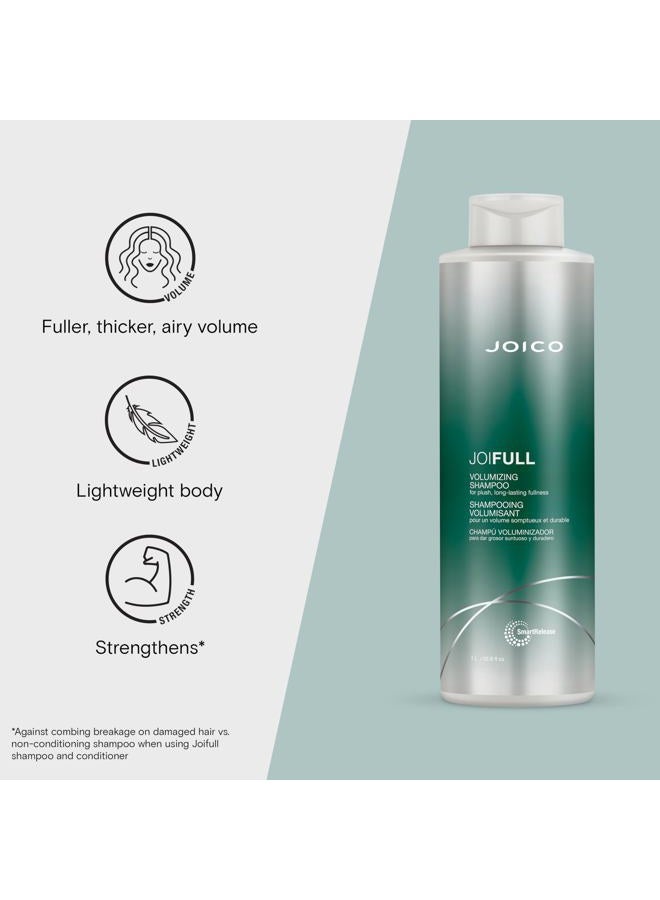 JOICO JoiFULL Volumizing Shampoo | For Fine, Thin Hair | Add Instant Body | Long-Lasting Fullness | For Thicker Bouncier Hair | Boost Shine | With Lotus Flower & Bamboo Extract | 33.8 Fl Oz  - Image 2