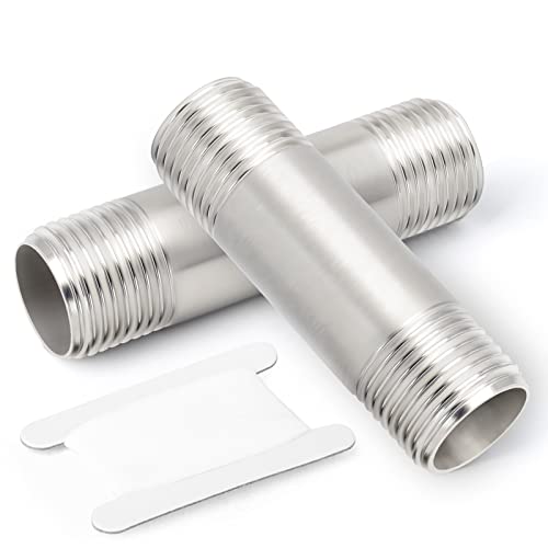 TAISHER 2PCS Stainless Steel Pipe Fittings, 1" NPT x 1" NPT Male Threaded, 2" Length Nipple Cast Pipe - Image 1