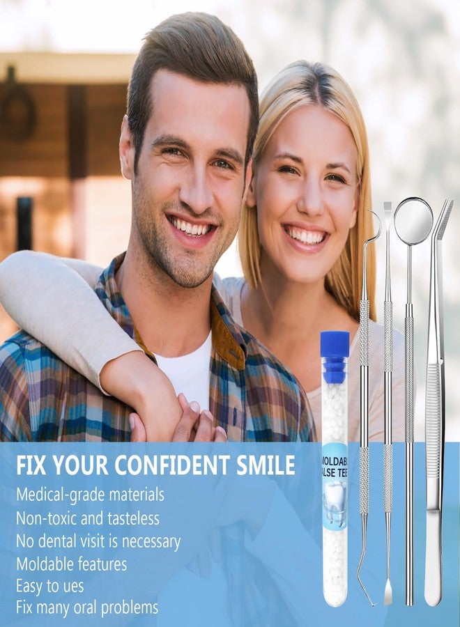 DWFKHT Tooth Repair Kit, Moldable False Teeth, Tooth Replacement Missing Teeth, Teeth Filling Kit Permanent with 4 Dental Tool, Tooth Repair Kit for Broken Teeth, Temporary Tooth Filling Kit, Moldable Teeth - Image 2