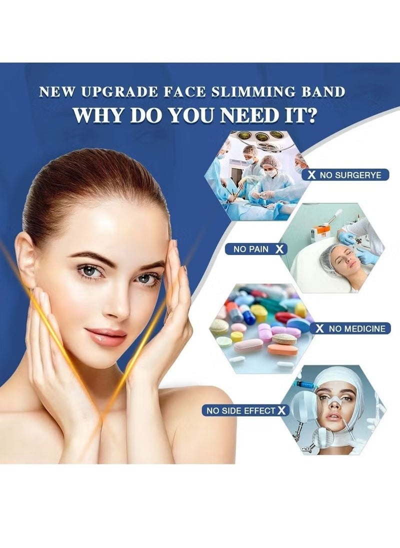 Generic Breathable Face Slimming Strap, Face Lift Strap, Reusable Face Lifting Bandage Pain-Free Jawline Shaping Band, V Line Shaping Face Masks, Anti-Sagging-Aging-Wrinkle-Snore Belt for Women （White）  - Image 2