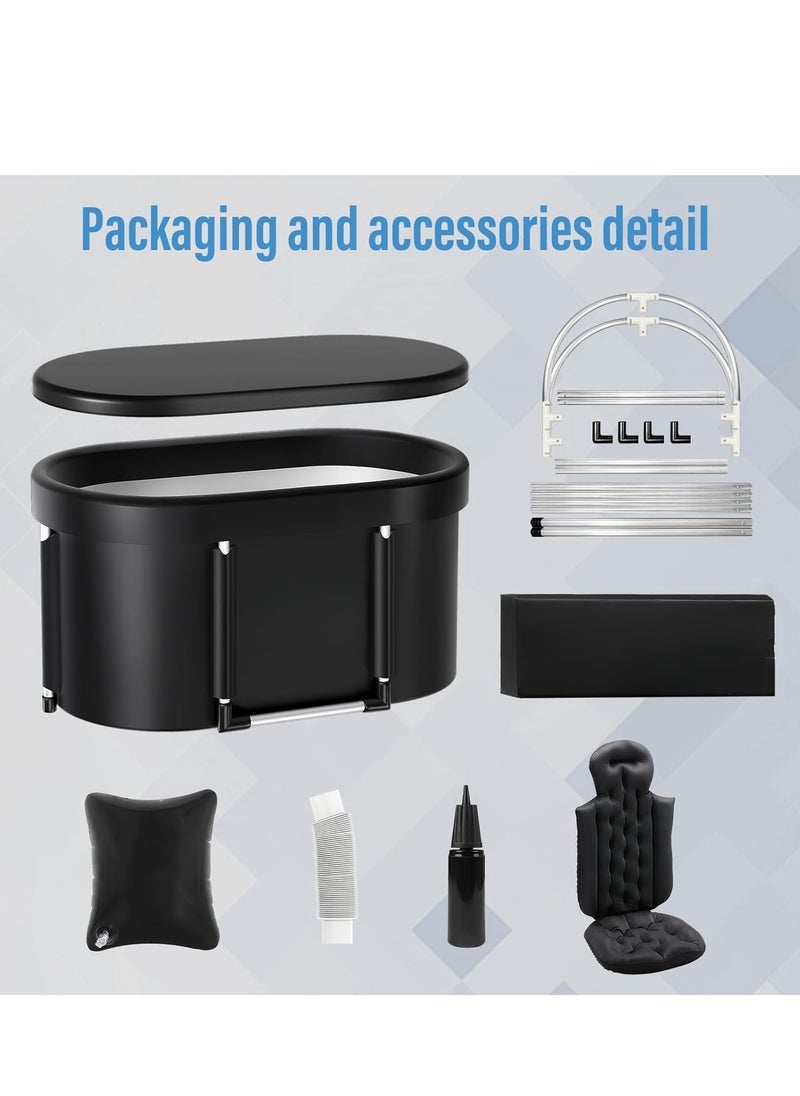 COOLBABY Large Oval Ice Bath provides multiple layers of portable outdoor cold baths for rehabilitation, as well as foldable ice baths for home, gym, and indoor use