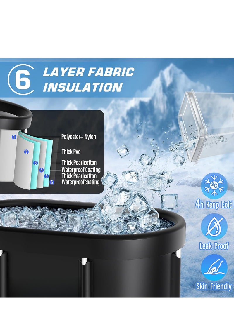 COOLBABY Large Oval Ice Bath provides multiple layers of portable outdoor cold baths for rehabilitation, as well as foldable ice baths for home, gym, and indoor use