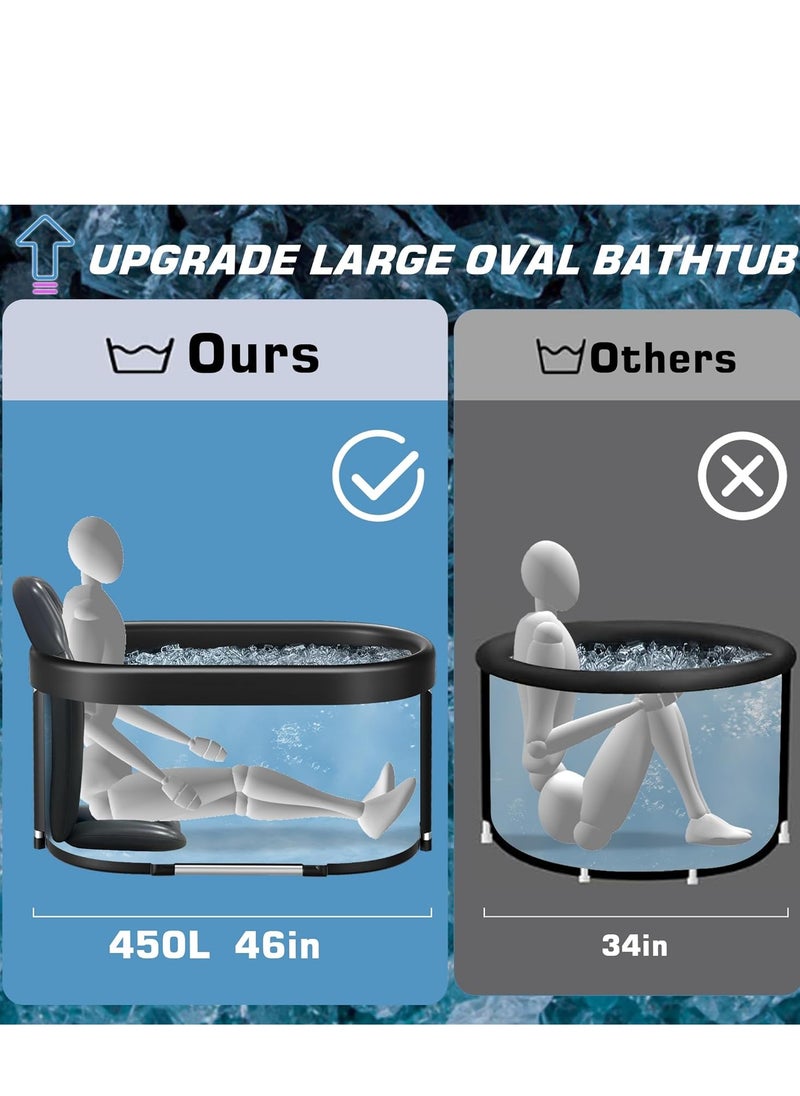 COOLBABY Large Oval Ice Bath provides multiple layers of portable outdoor cold baths for rehabilitation, as well as foldable ice baths for home, gym, and indoor use