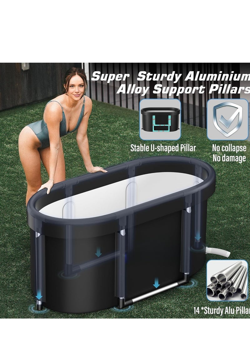 COOLBABY Large Oval Ice Bath provides multiple layers of portable outdoor cold baths for rehabilitation, as well as foldable ice baths for home, gym, and indoor use