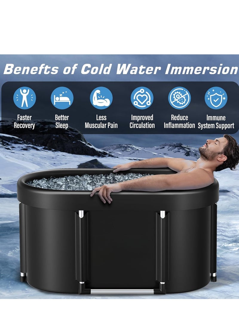 COOLBABY Large Oval Ice Bath provides multiple layers of portable outdoor cold baths for rehabilitation, as well as foldable ice baths for home, gym, and indoor use