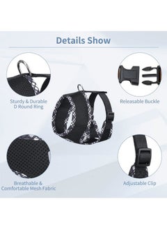BINGPET Adjustable Dog Vest Harness and Leash Set,No Pull & No Choke Reflective Dog Harness with Padded,Lightweight All Weather Step-in Mesh Breathable Vest Harness for Small and Medium Dogs(Black,M)  - Image 3