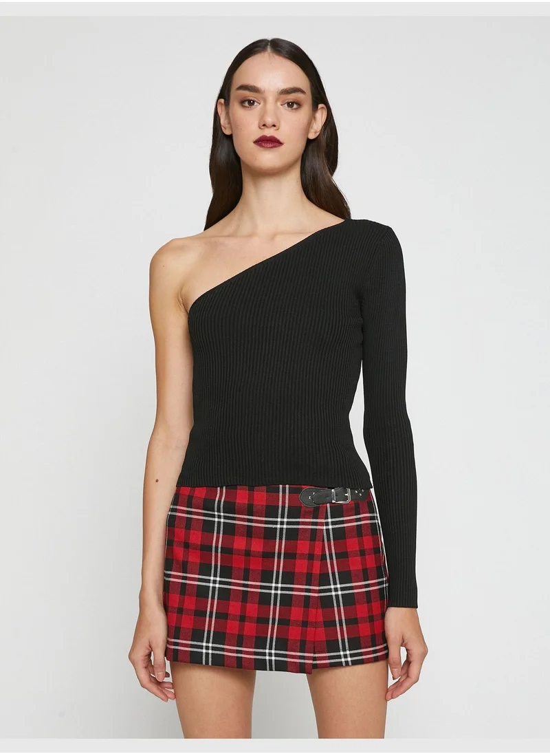 KOTON One Shoulder Sweater Ribbed