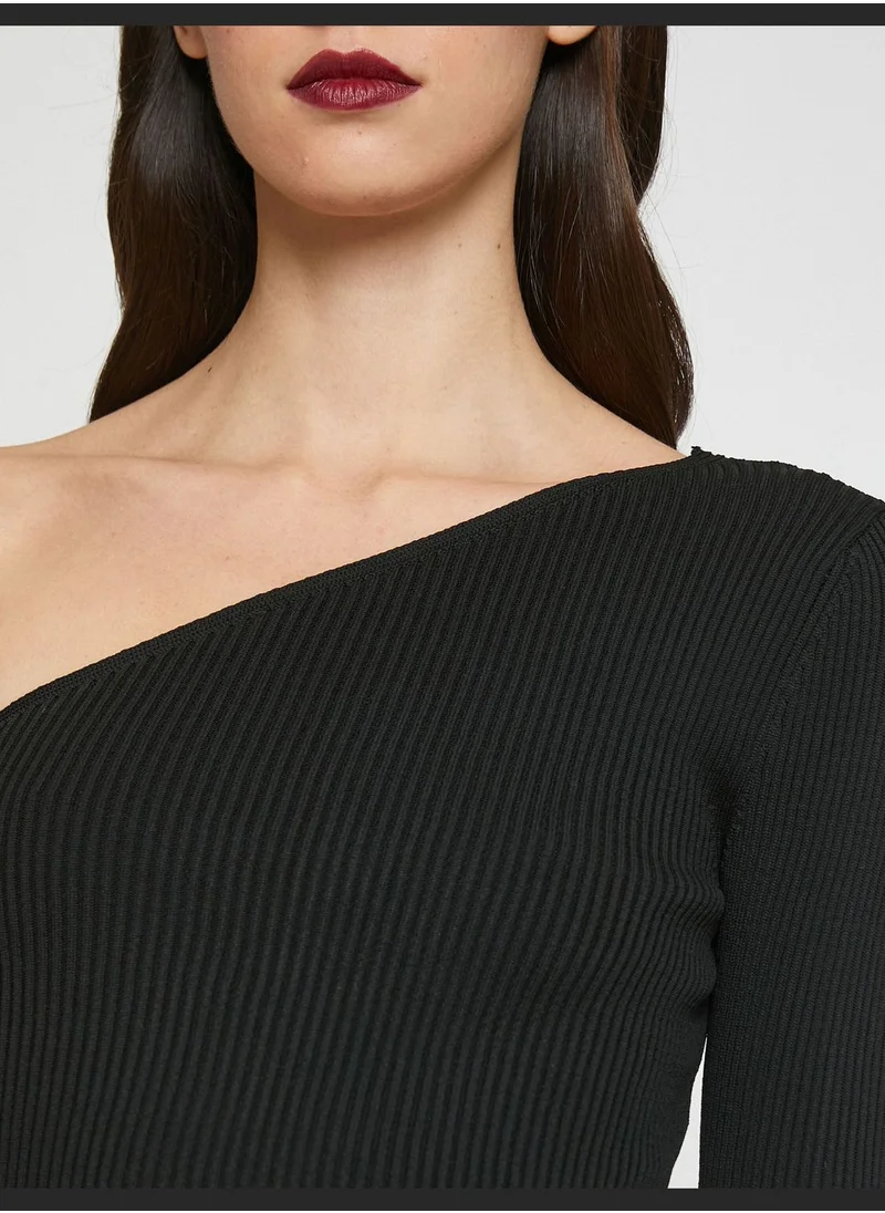 KOTON One Shoulder Sweater Ribbed
