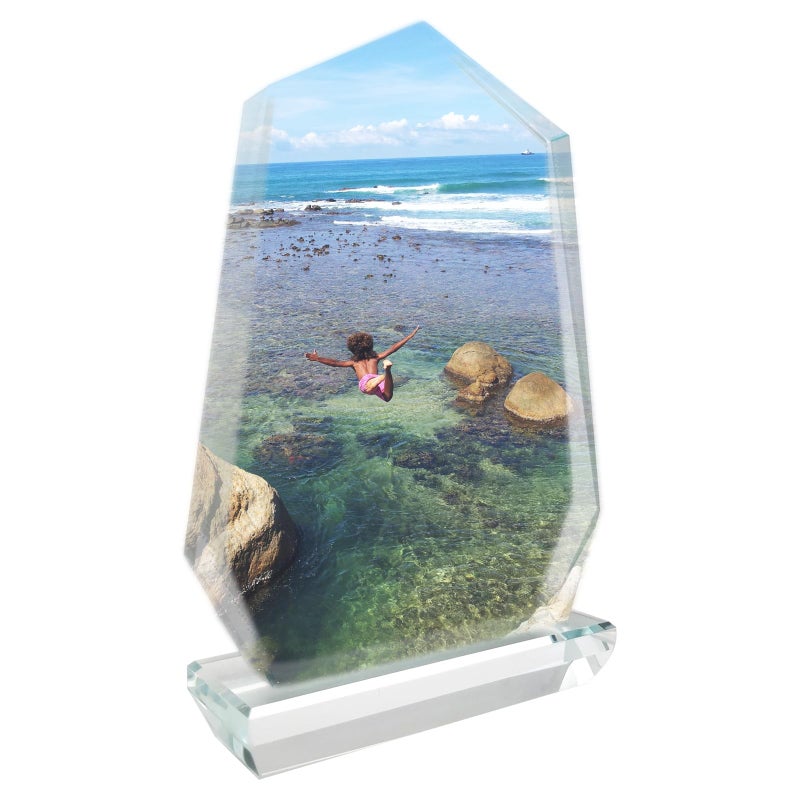 YGFRSTO YGFRSTO Crystal Sublimation Blanks Sublimation Glass for Custom Picture Photo Frame Award Plaque Crystal Tabletop Decor InLoving Memory Sublimatin Printing Products Peak