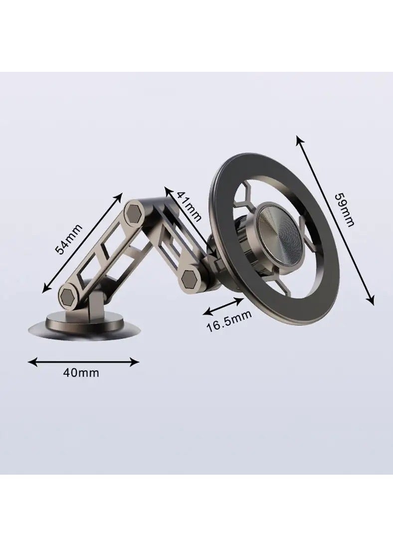 حامل مغناطيسي قابل للطي بزاوية دوران 1080 درجة، قبضة محكمة وآمنة لهواتفك على لوحة القيادة - Image 2