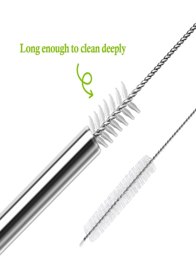 QUVIAE 10.5 Inch Stainless Steel Straws Replacement for Starbucks Cold Cup Venti 24 oz, 6 PCS Straight Reusable Metal Straw with Cleaning Brush, 10.5" X 0.31" Compatible with Starbucks Tumblers - Image 5