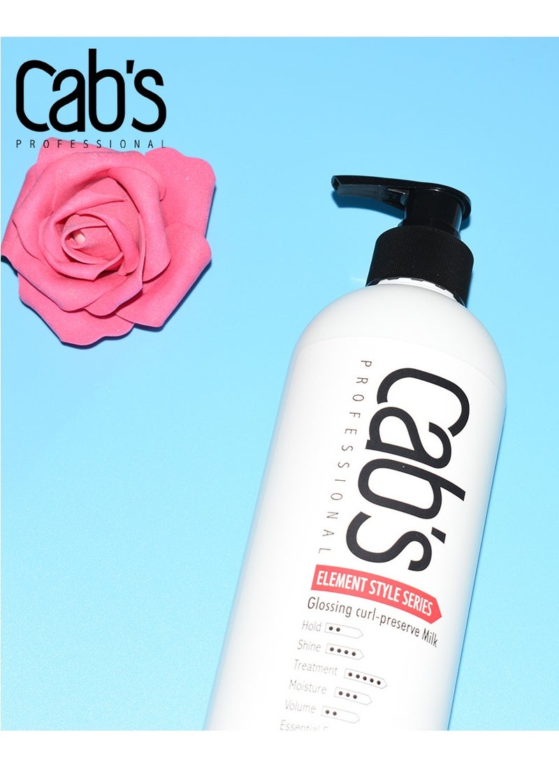 Cab's Professional Cab's Beauty Professional Glossing Curl Hair Cream- Long-Lasting Shine and Definition - Curl Enhancing Milk for Smooth and Bouncy Curls -Suitable for All Hair Types - 500ml  - Image 5