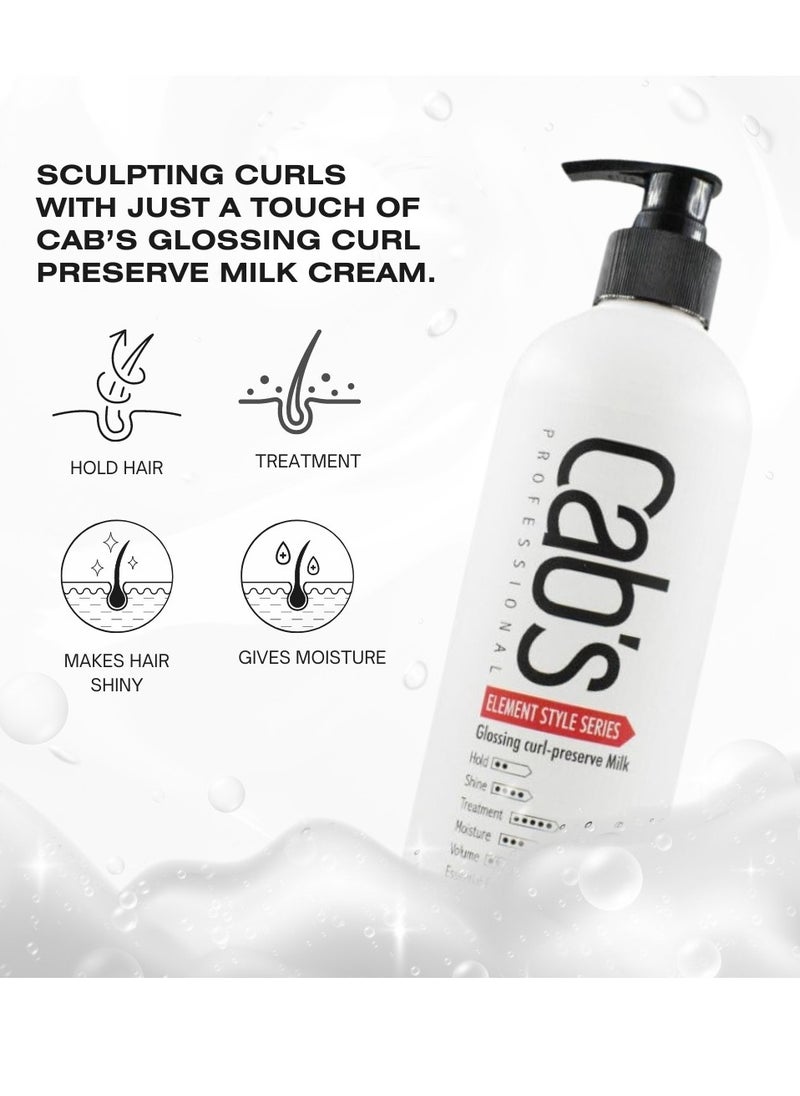 Cab's Professional Cab's Beauty Professional Glossing Curl Hair Cream- Long-Lasting Shine and Definition - Curl Enhancing Milk for Smooth and Bouncy Curls -Suitable for All Hair Types - 500ml  - Image 2