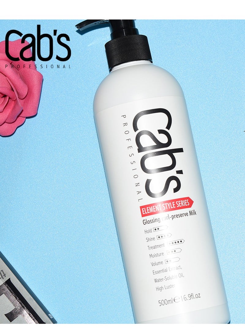 Cab's Professional Cab's Beauty Professional Glossing Curl Hair Cream- Long-Lasting Shine and Definition - Curl Enhancing Milk for Smooth and Bouncy Curls -Suitable for All Hair Types - 500ml  - Image 4