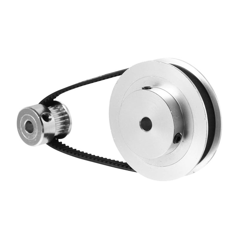 PATKAW 2gt Timing Belt Pulley Set 1:3 Reduction Gear 20-Tooth and 60-Tooth Synchronous Wheels Aluminum Alloy Mechanical Belt Pulley with 6mm Width Bore for 3D Printer Accessories - Image 1