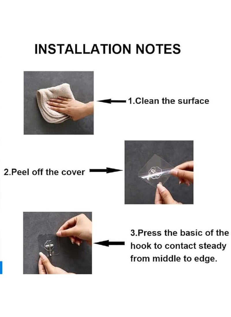 Generic P2H SELF Adhesive PVC Wall Hooks Pack of 17 Transparent  - Image 5