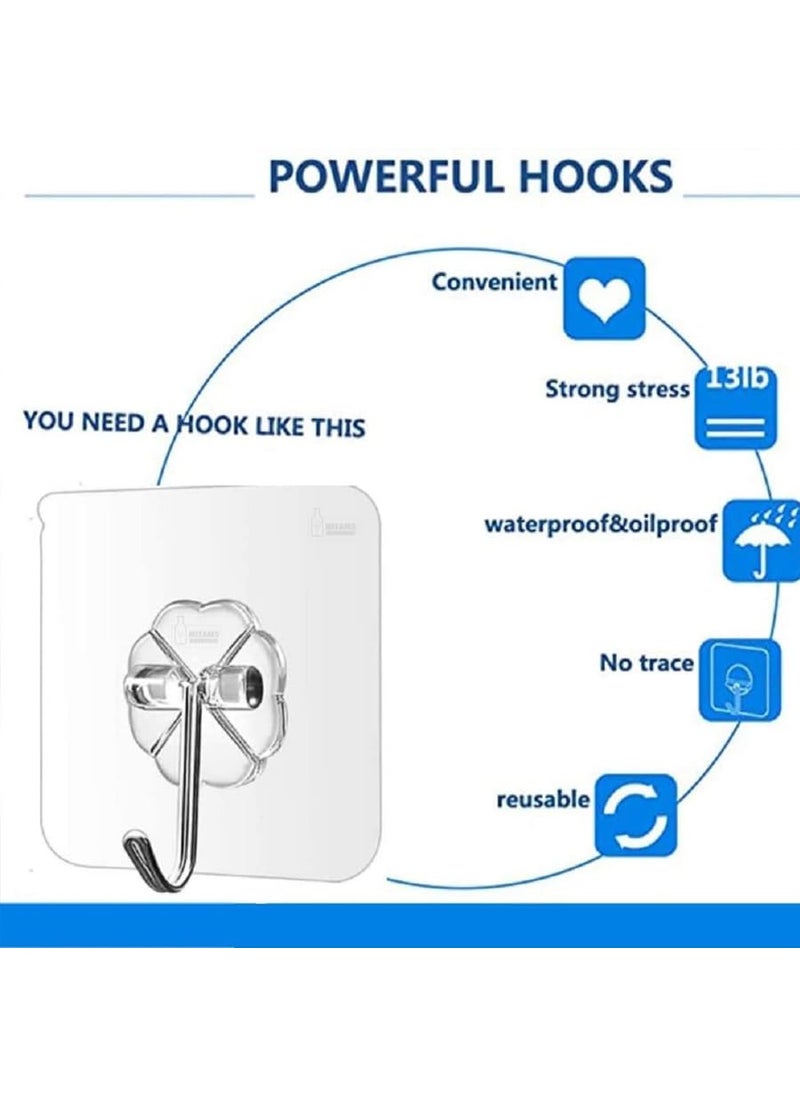 Generic P2H SELF Adhesive PVC Wall Hooks Pack of 17 Transparent  - Image 4