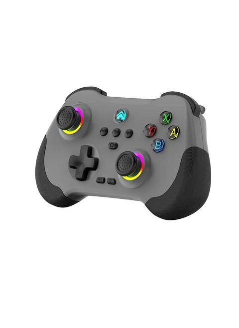 Z01 Wireless Game Controller, Bluetooth 6 Axis Motion Sensor Gamepad, Portable Cloud Controller Remote Joystick, Programmable Hall Joystick For Android, iOS, Switch, Steam, PS3 PS4, Pc, (Grey)