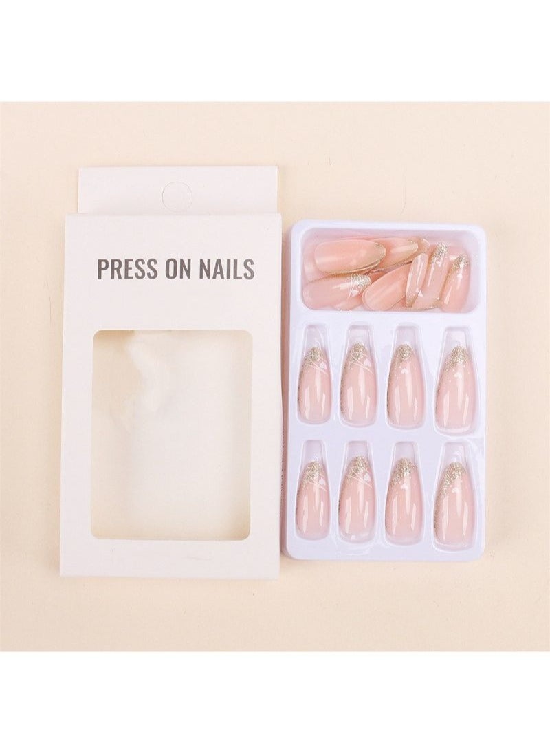 SCHAVO - Glitter Heart Mid-length Nails 24Pcs - Image 1