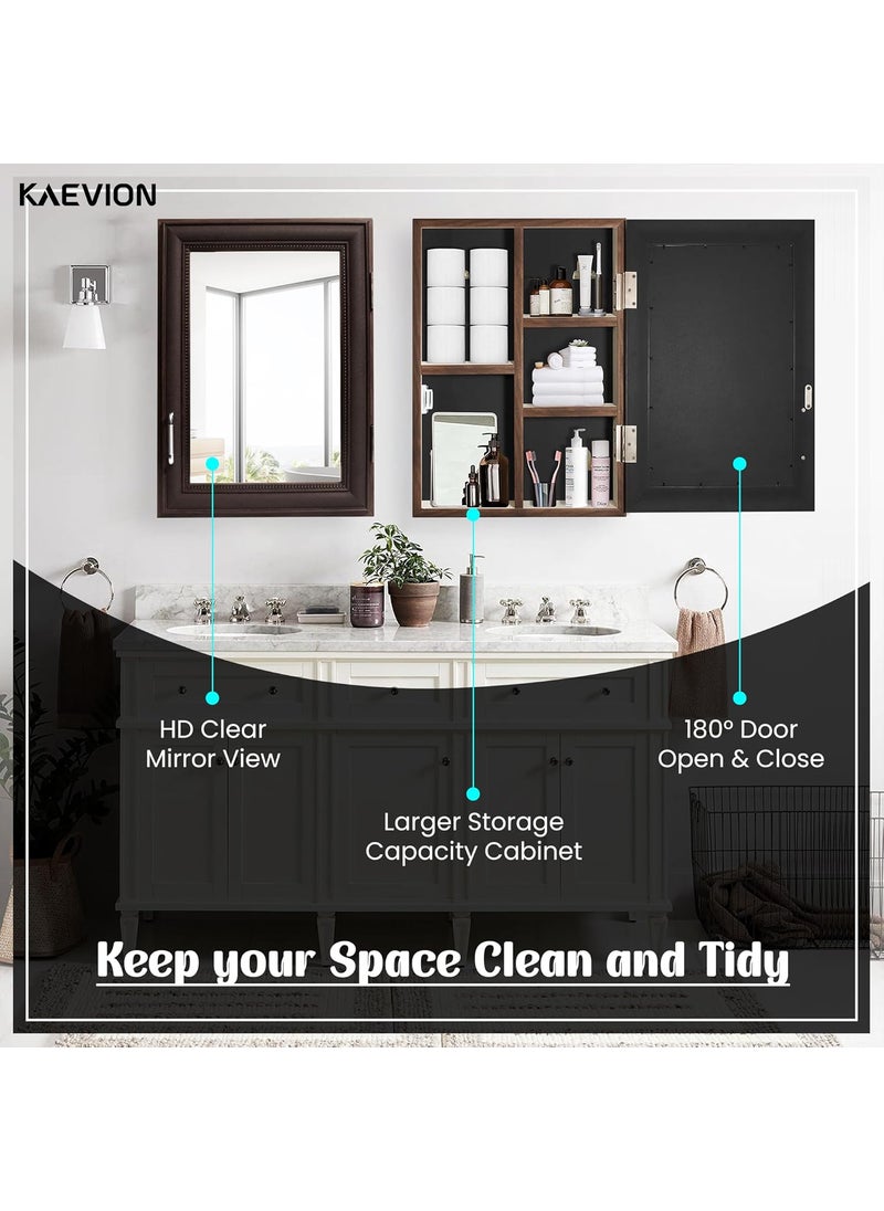 kaevion kaevion Unique Wall Mount Door Mirror Dresser with 5 Section Division Organizer for Home Decor Kitchen Bath Living Room Bedroom Color Wenge Matt Polyvinyl Chloride  - Image 5