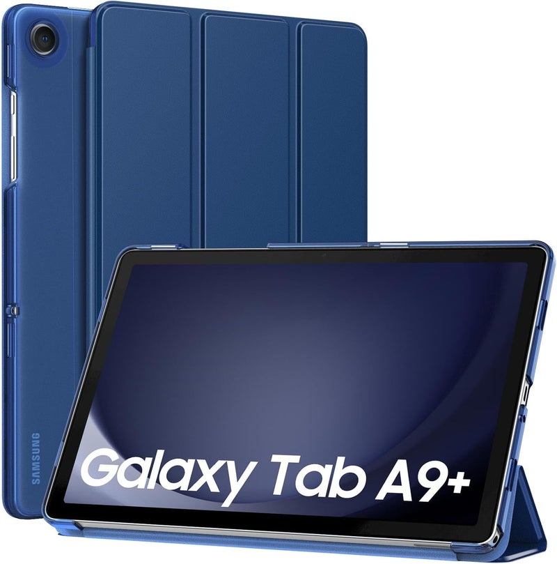 EDNITA Cover for Samsung Galaxy Tab A9 Plus 11 inch Case Cover, Smart Flip Case Cover for Samsung Galaxy Tab A9+ 11 inch Translucent Back (Dark Blue) - Image 1