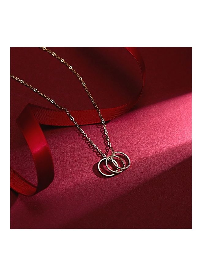 NIBEMINENT Karma Paper Card Three Ring Alloy Necklace for Women - Image 1