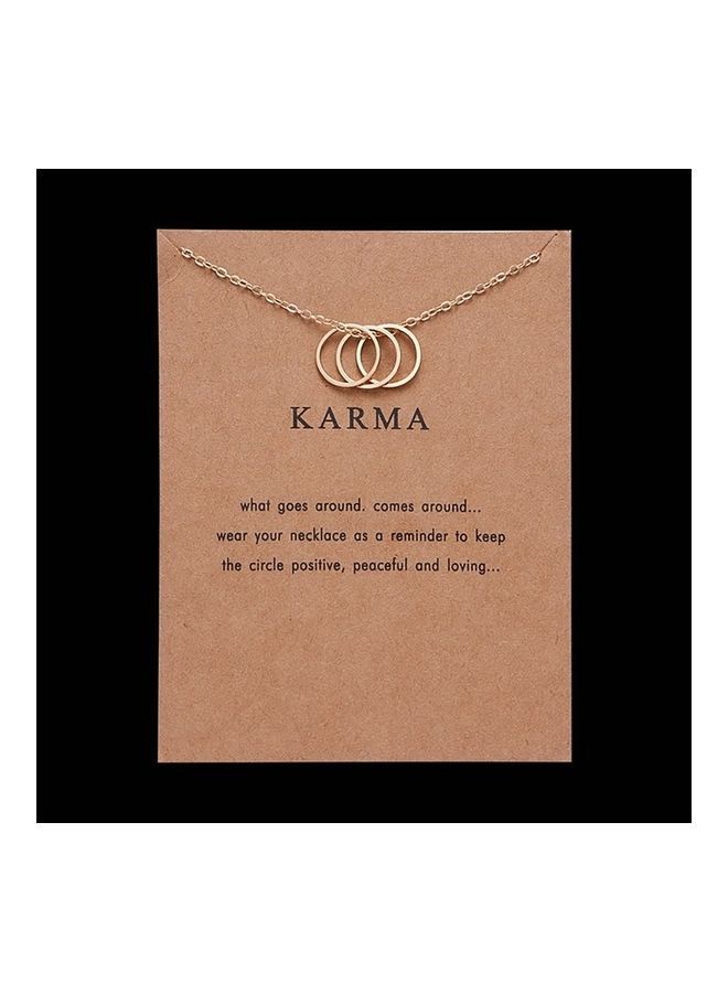 NIBEMINENT Karma Paper Card Three Ring Alloy Necklace for Women - Image 5
