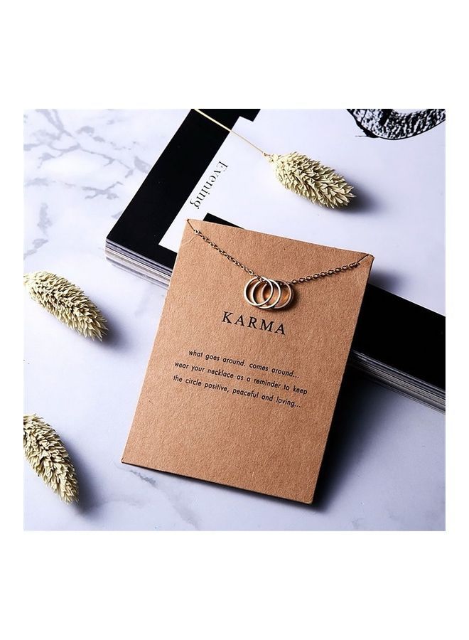 NIBEMINENT Karma Paper Card Three Ring Alloy Necklace for Women - Image 4