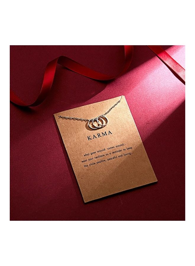 NIBEMINENT Karma Paper Card Three Ring Alloy Necklace for Women - Image 2