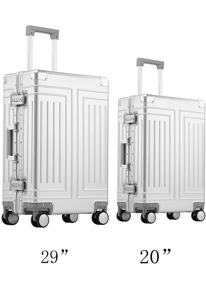 keke - Set of 2 Hardcase Travel Suitcase Al-Mg Alloy Luggage Trolley With 4 Spinner Wheel - Image 1