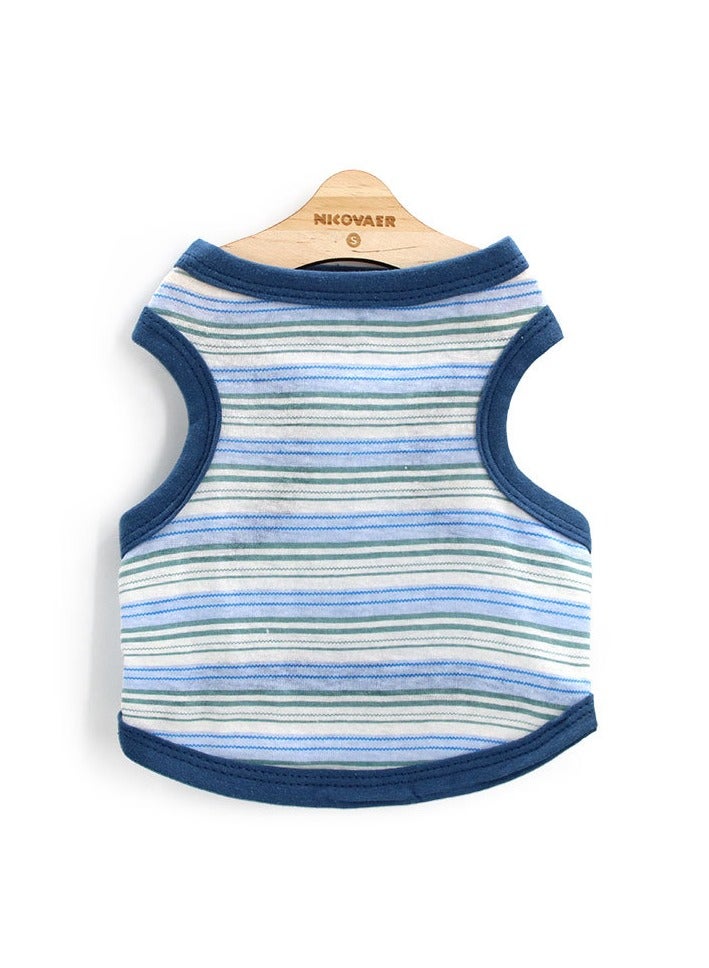 xozgdovg ملابس قطط للبنات والأولاد سترة قطط ملابس صيفية للحيوانات الأليفة ملابس قابلة للتنفس ملابس مخططة سترة جرو ملابس للحيوانات الأليفة مناسبة لوزن 6-8 باوند - Image 1